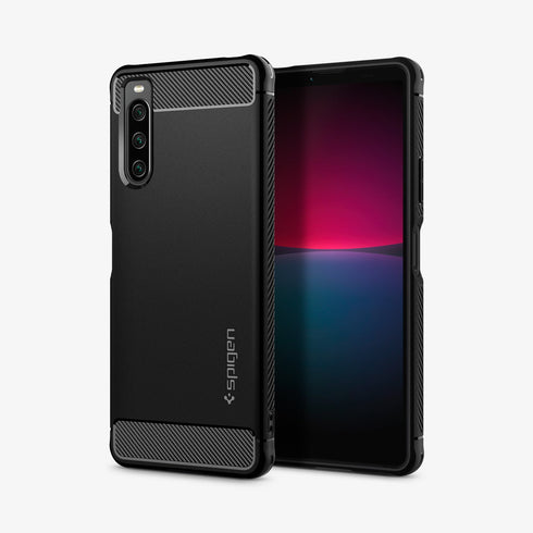 ACS02841 - Sony Xperia 1 III Case Rugged Armor in matte black showing the back